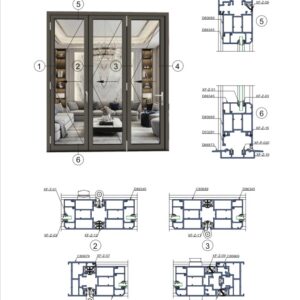 Cửa đi mở xếp trượt 3 cánh hệ AC80