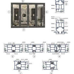 Cửa đi mở xếp trượt 4 cánh hệ AC80