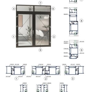 Cửa đi mở quay 2 cánh hệ A65