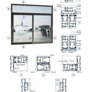 Cửa đi lùa 2 cánh hệ A115