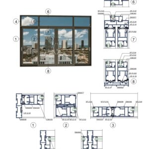 Cửa đi mở lùa 4 cánh hệ A115